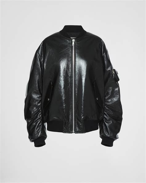 prada bomber jacket women|prada nappa leather bomber jacket.